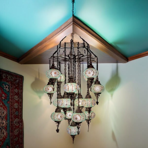 17 Globe cluster chandelier 10"