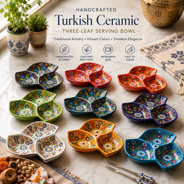 turkish-ceramic-three-leaf-serving-bowl