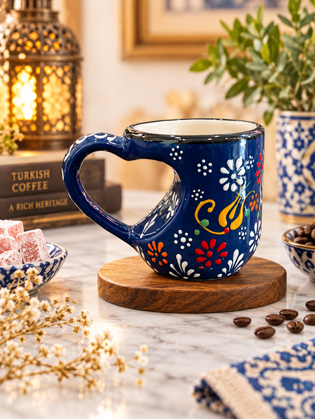 HEART SHAPE MUG NAVY BLUE
