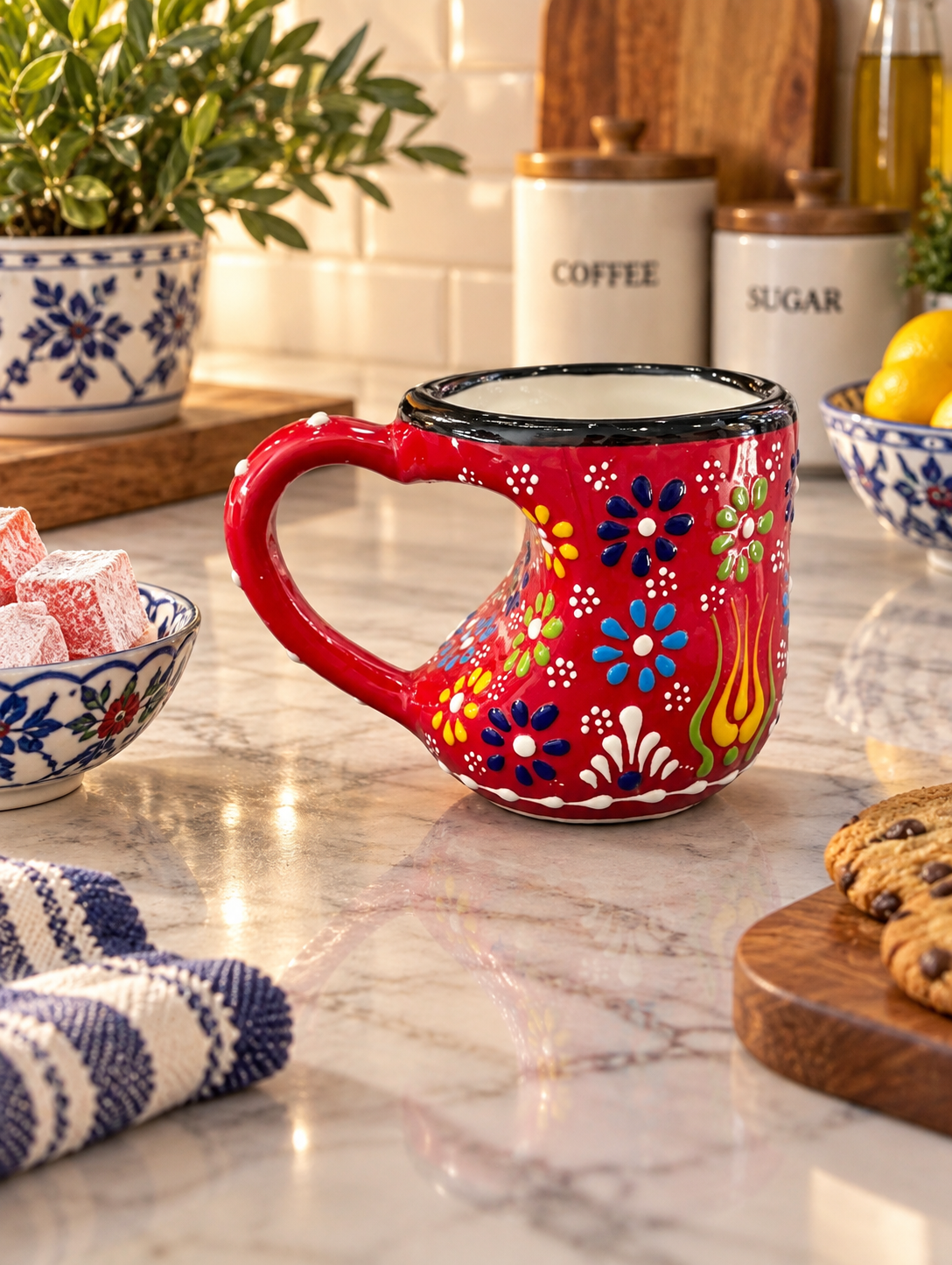 HEART SHAPE MUG RED